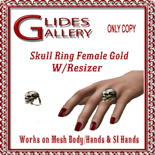 Skull Ring (Female) Gold w/resizer