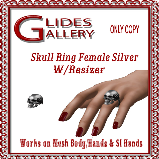 Skull Ring (Female) Silver w/resizer