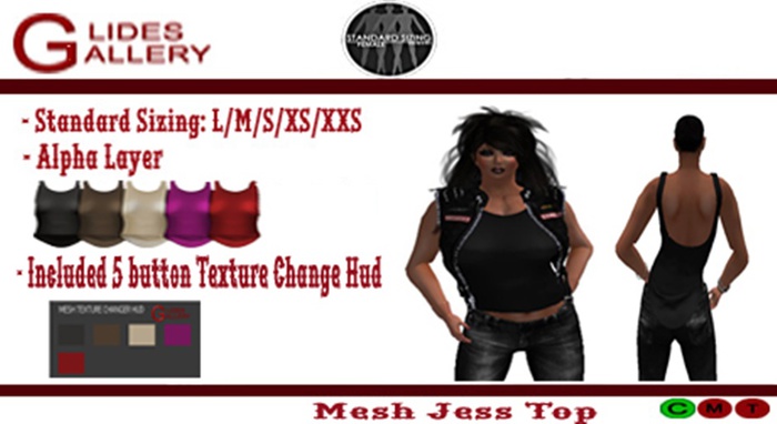 Mesh Jess Top W/Texture Change Hud