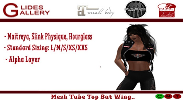 Mesh Bat Wings Tube Top