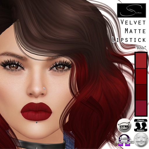 [Stellar] Velvet Matte Lipstick "Reds" (CATWA/LELUTKA/OMEGA/CLASSIC)