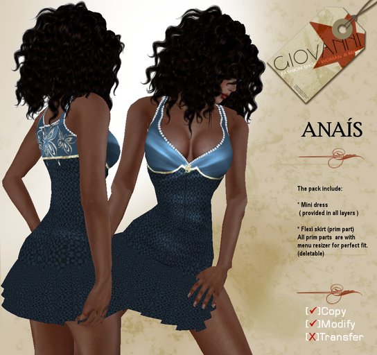 ***GIOVANNI***  ANAIS MINIDRESS BLUE