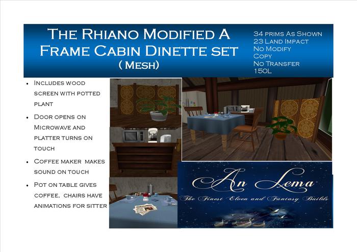 Rhiano Modified A Frame Dinette Set Complete