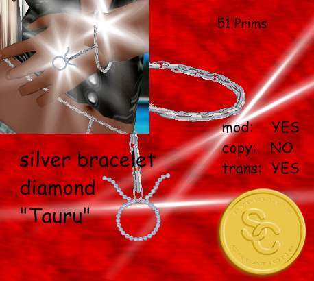bracelet silver diamond taurus