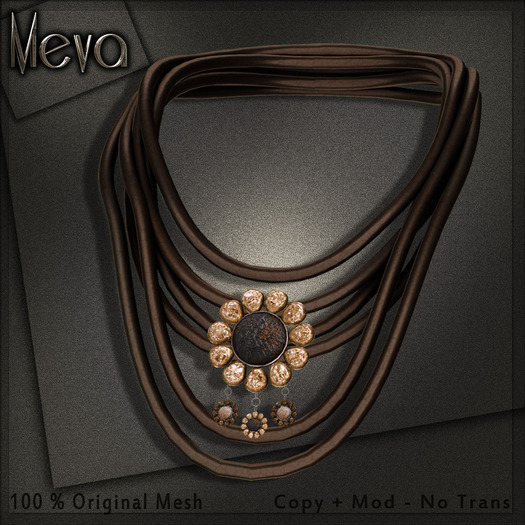 Meva Flower Scarf Brown Box