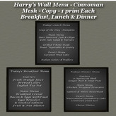 Harry's Wall Menus Cinnamon