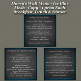 Harry's Wall Menus Ice Blue