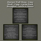 Harry's Wall Menus LIme