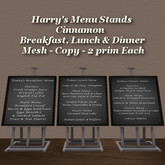 Harry's Menu Stands Cinnamon
