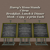 Harry's Menu Stands Citrus