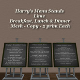 Harry's Menu Stands Lime