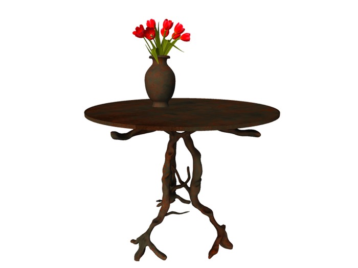 MSD - Metal Table & Flora Vase Set - Rust (4-5 LI) C/M