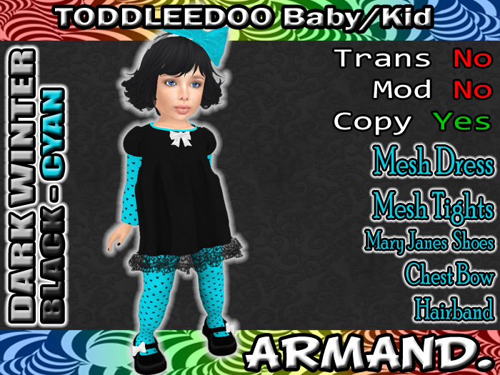 --ARMAND-- DARK WINTER - BLACK-CYAN
