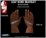 LEAF HAND BRACELET SILVER SLINKS CASUAL HANDS