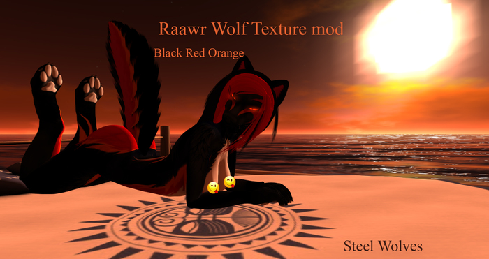 Raawr wolf Texture mod Black Red Orange