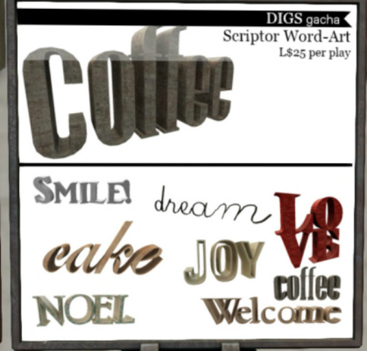 DIGS - Scriptor Word Art - Noel [MESH]