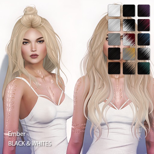 TRUTH HAIR - Ember (Fitted Mesh Hair) - black & whites