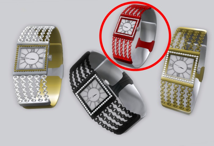 Women Watch Real Time Mesh red/silver