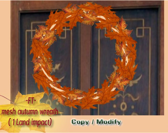 ~FT~mesh autumn wreath_1Li (wear to unpack)