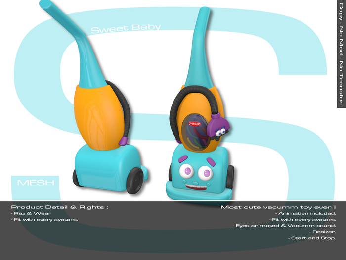 Sweet Baby - Little Vacuum Toy Orange and Blue