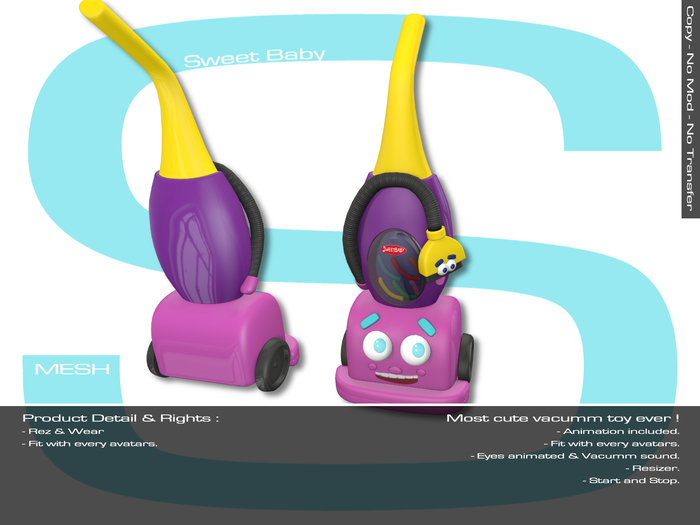 Sweet Baby - Little Vacuum Toy Purple and Pink