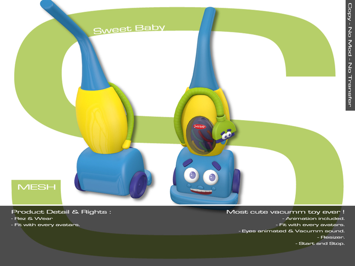Sweet Baby - Little Vacuum Toy Yellow and Blue