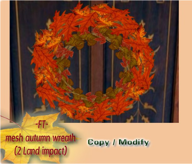 ~FT~mesh autumn wreath_2Li (wear to unpack)