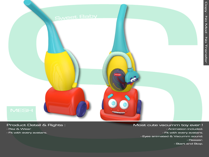 Sweet Baby - Little Vacuum Toy Red and Blue