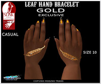 LEAF HAND BRACELET GOLD SLINKS CASUAL HANDS