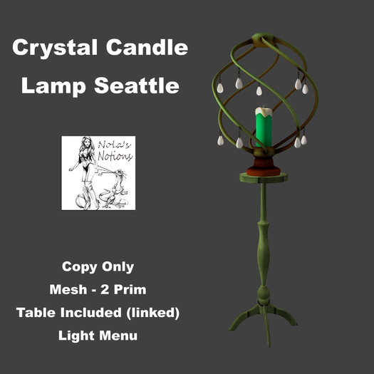 Second Life Marketplace Crystal Candle Lamp Seattle