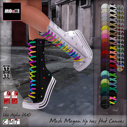 MOoH! Demo Megan tip toe high tops Hud Canvas (Add)