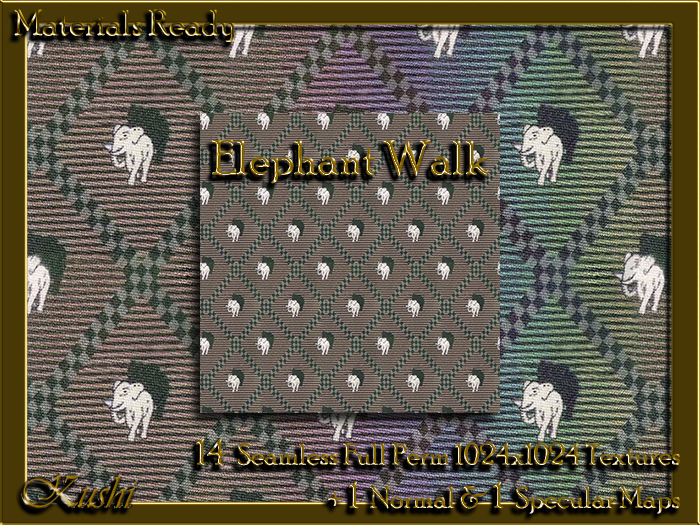 Elephant Walk Fabric Seamless Textures