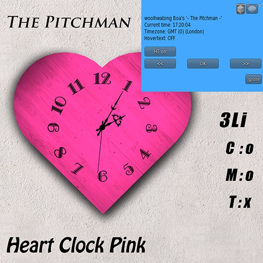 The Pitchman - Heart Clock Pink