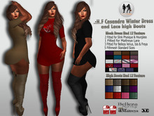 .:H.F Casandra Mini Dress and Lace high Boots(100% Mesh)