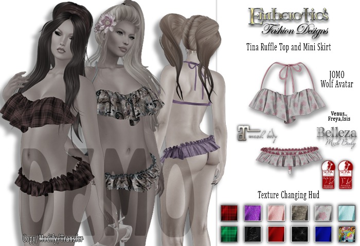 DEMO EFD_100 Tina Ruffle Top and Mini Skirt and Texture Hud