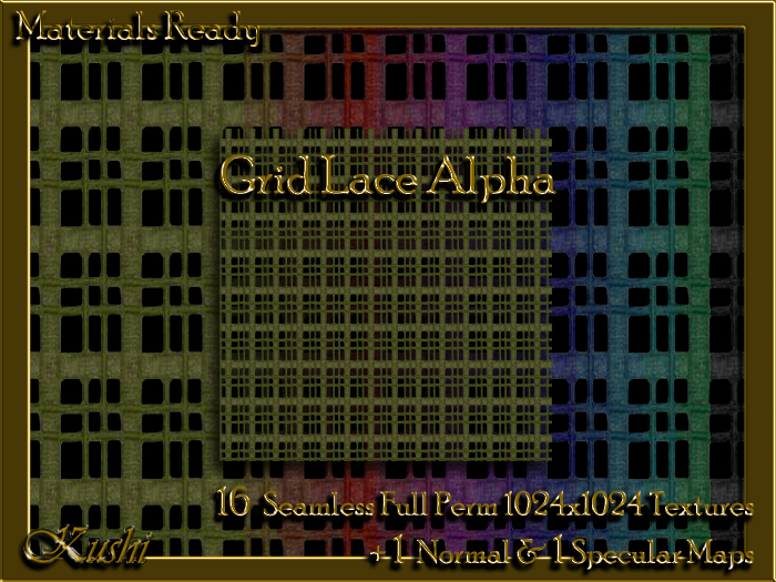 Grid Lace ALPHA Fabric Seamless Textures
