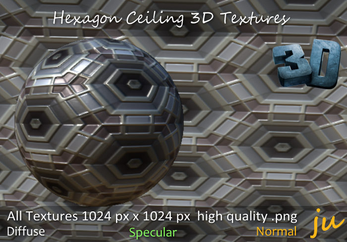 JU Hexagon Ceiling 3D Textures Full Perm