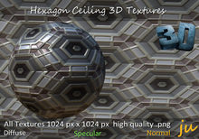 JU Hexagon Ceiling 3D Textures Full Perm