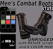 .: MB :. Men's Combat Boots  w/ HUD resize unrigged