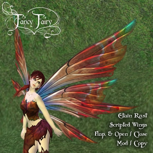 Rust Colored Iridescent "Etain" Fairy Wings Scripted MOD/COPY