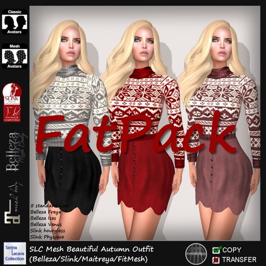 SLC Mesh Beautiful Autumn Outfit FatPack