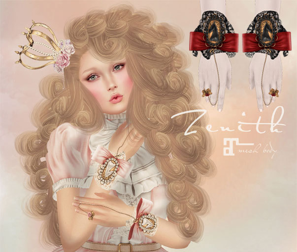 =Zenith=Gothic Victorian Cuff Bracelet (Red)-Maitreya