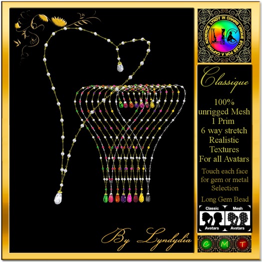 Long Gem Bead Necklcae