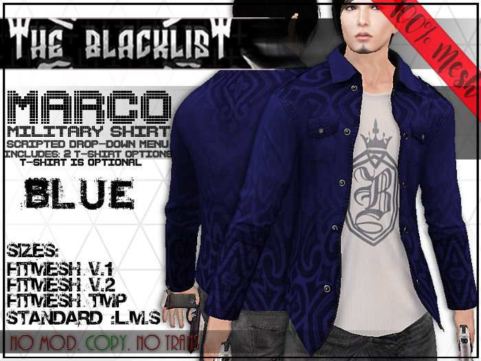 [Blacklist] - Marco Military Jacket - Blue