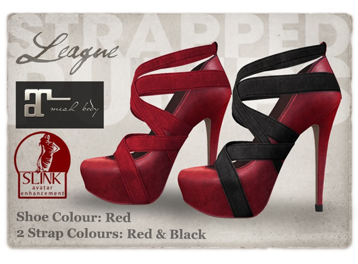 *League* Strapped Pumps -Red