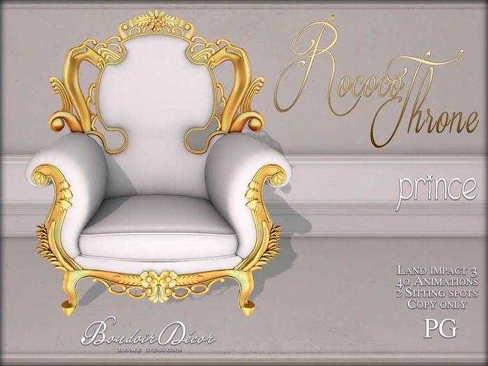 Boudoir Rococo Throne Prince PG