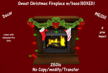 Sweet Christmas Fireplace w/base(BOXED)