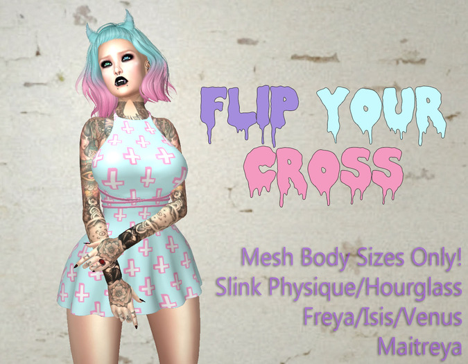 Leviosa Flip Your Cross Dress - Physique Hourglass Maitreya Freya Venus Isis - Pastel Goth