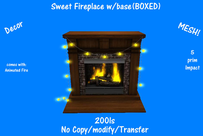 Sweet Fireplace w/base(BOXED)