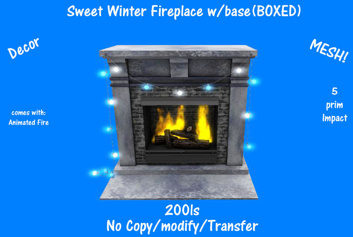 Sweet Winter Fireplace w/base(BOXED)